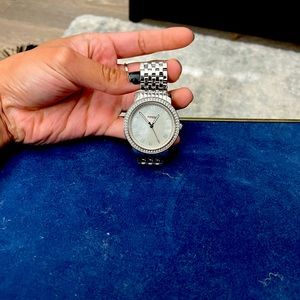 Pearl faced fossil watch